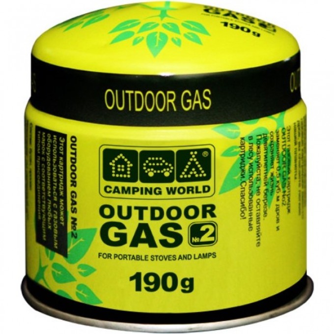 Картридж газовый CAMPING WORLD 190 г (прокольный) 381841 Картридж газовый CAMPING WORLD 190 г (прокольный) 381841